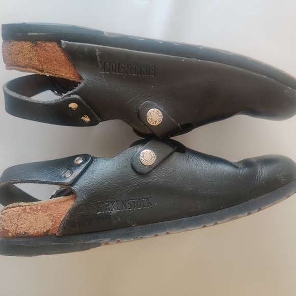 Birkenstock Women's  Sandals Paris Bonn Black Leather Slingback Clogs sz 7 - Picture 4 of 6